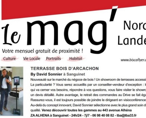 article relatif à David SONNIER dans le mag' Nord Landes