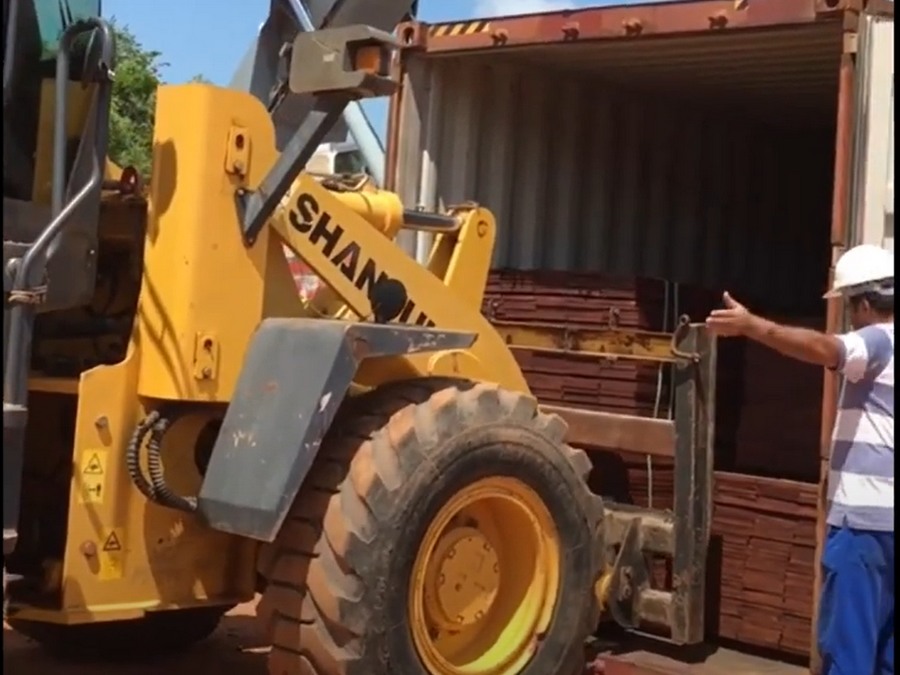 Chargement de bois exotique essence Ipé en direct du Brésil