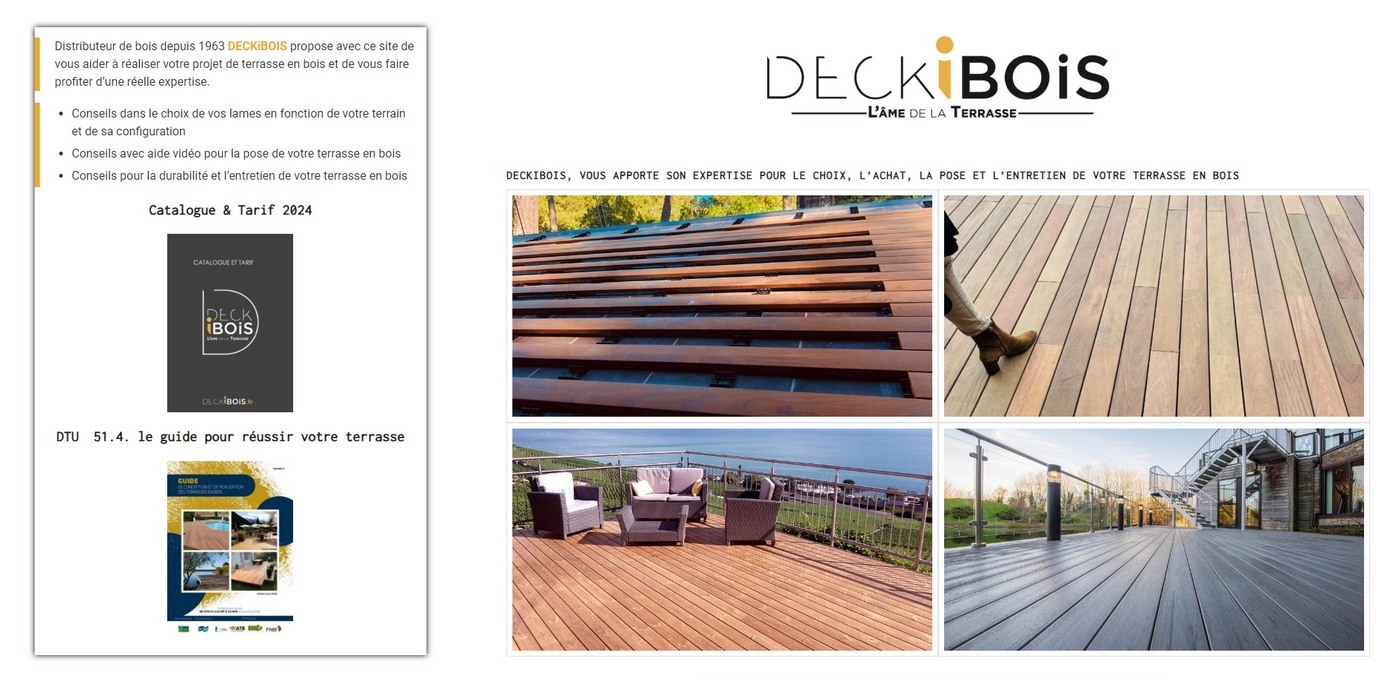 site internet deckibois pour conseils achats, pose et entretien des terrasses en bois